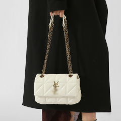 YSL Branded Bag Vegan Genuine Leather Quilted Chain Strap Bag Elegance in Black & White for Women Shopping Travel