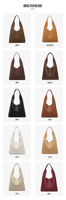 Factory Wholesale Fashion Large Capacity PU Leather Tote Bag Handbag Underarm Bag for Women Girls Lady