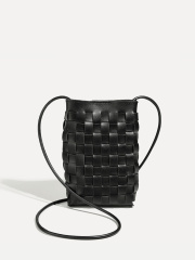 Factory Wholesale Casual PU Woven Crossbody Bag Underarm Bags for Women