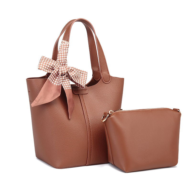 Popular Simple PU Leather Purse Bucket Shoulder Bags Crossbody Bag Handbag for Women