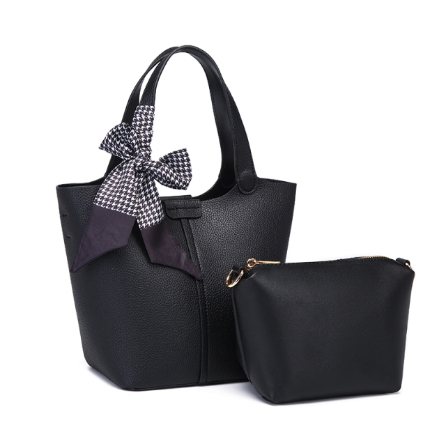 Popular Simple PU Leather Purse Bucket Shoulder Bags Crossbody Bag Handbag for Women