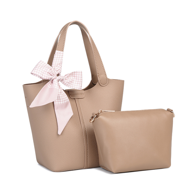 Popular Simple PU Leather Purse Bucket Shoulder Bags Crossbody Bag Handbag for Women