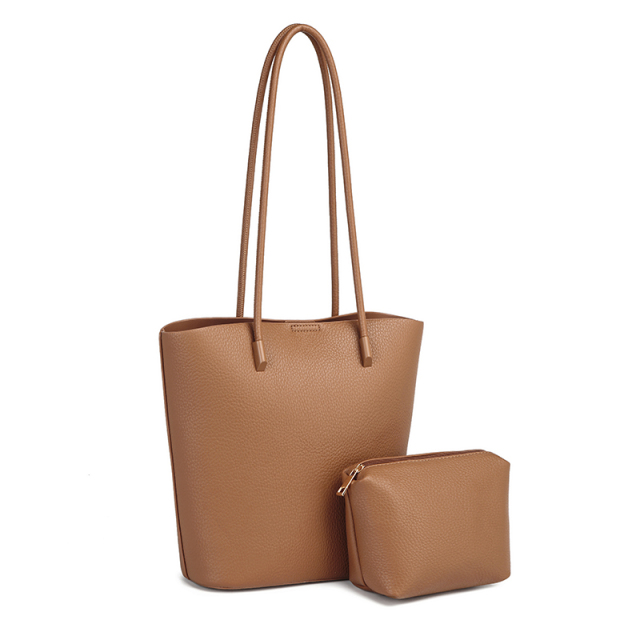 Hot Sale PU Leather Large Capacity Tote Bag Shoulder Bucket Bag for Outing