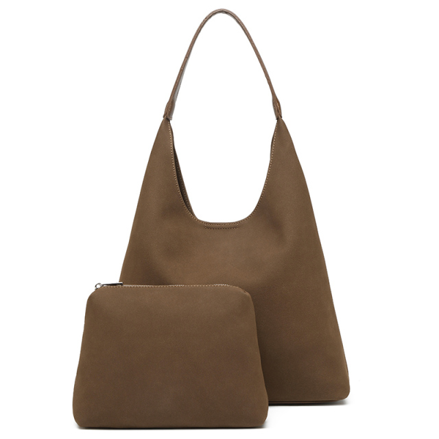 New Simple Designer Casual Large Capacity PU Leather Fashion 2in1/Set Women's Handbags Tote Bags for Shopping