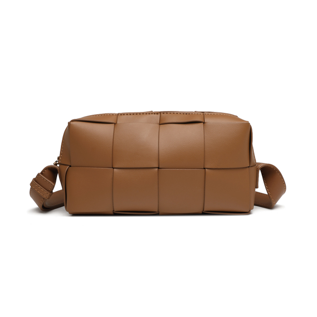 Elegant Casual New Designer PU Leather Womem's Crossbody Woven Bag Shoulder Messenger Bags for Shopping