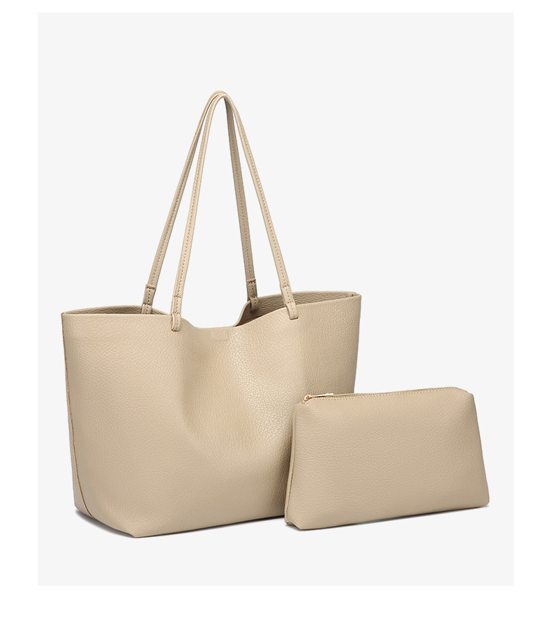 Fashion Large Capacity Soft Simple Design PU Leather Women's Casual Handbag Tote Bag