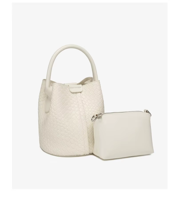 Large Capacity Woven Shoulder Crossbody Bag Women's Bucket Bag Handbag for Shopping