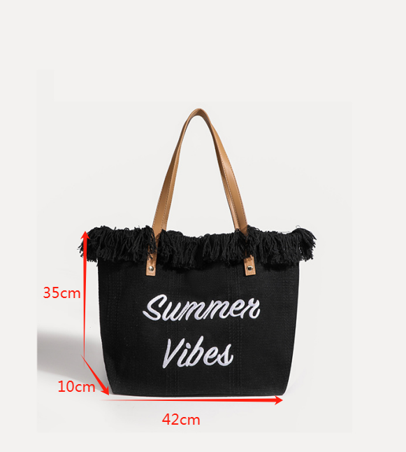 Fashionable Summer Large Capacity Canvas Women Handbag for Shopping Travel Beach