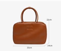 Simple PU Leather Support Customization Material Handbag for Shopping