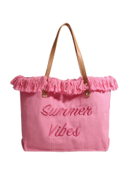 Fashionable Summer Large Capacity Canvas Women Handbag for Shopping Travel Beach