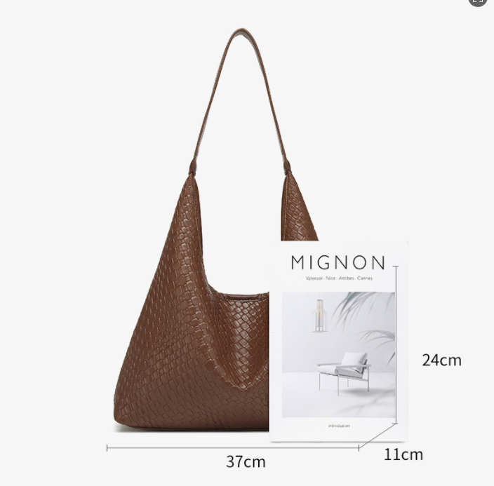 Casual Portable Woven Shoulder Bag Underarm Bags Tote Bags for Women Girls