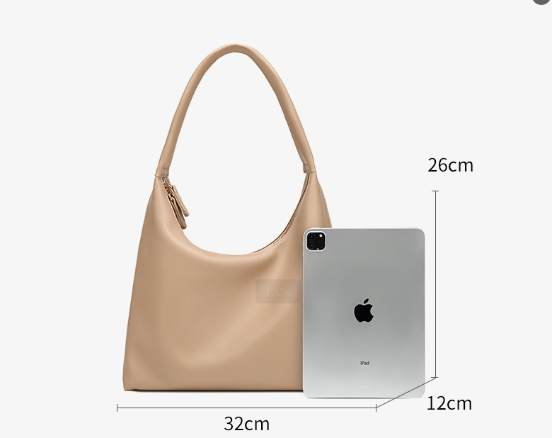 Simple Elegant Fashionable Soft Popular PU Leather Underarm Bag Tote Bag for Women