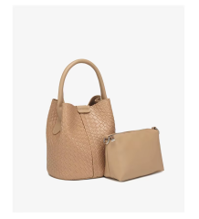 Large Capacity Woven Shoulder Crossbody Bag Women's Bucket Bag Handbag for Shopping