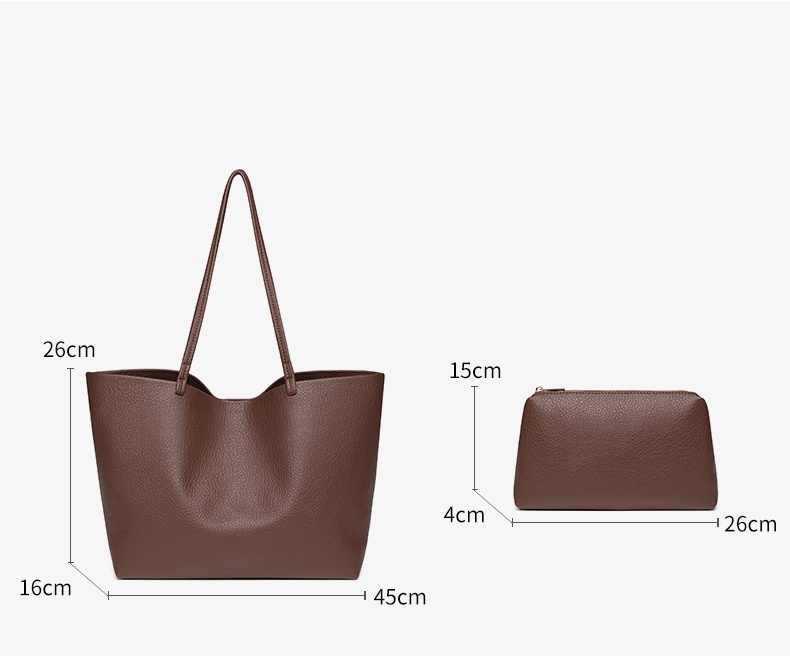 Fashion Large Capacity Soft Simple Design PU Leather Women's Casual Handbag Tote Bag