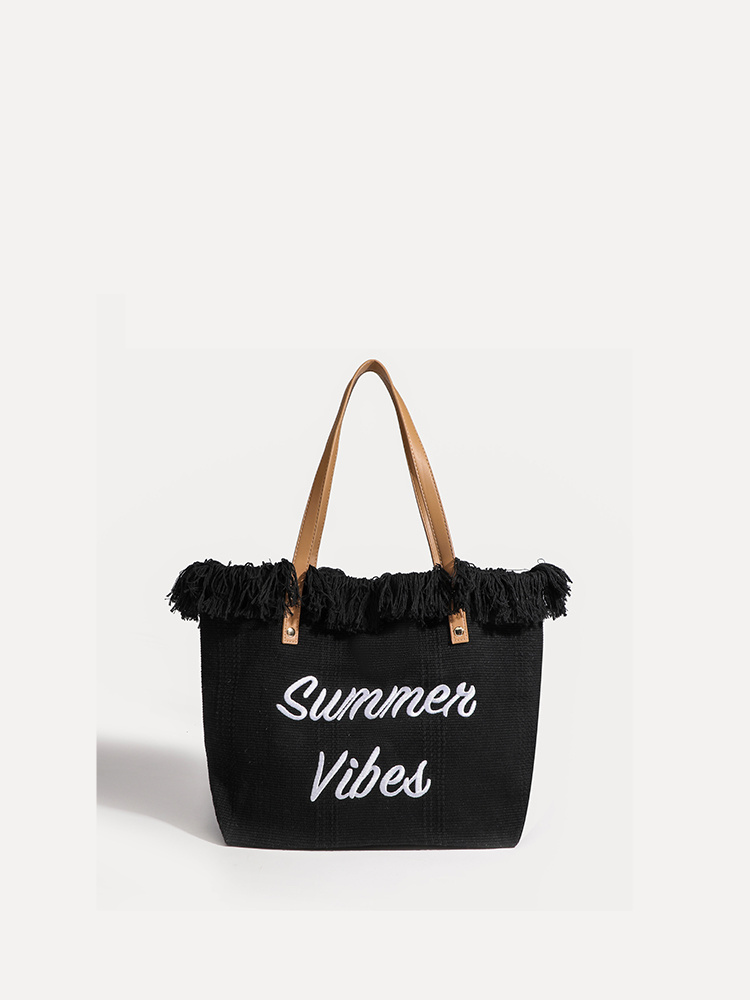 Fashionable Summer Large Capacity Canvas Women Handbag for Shopping Travel Beach