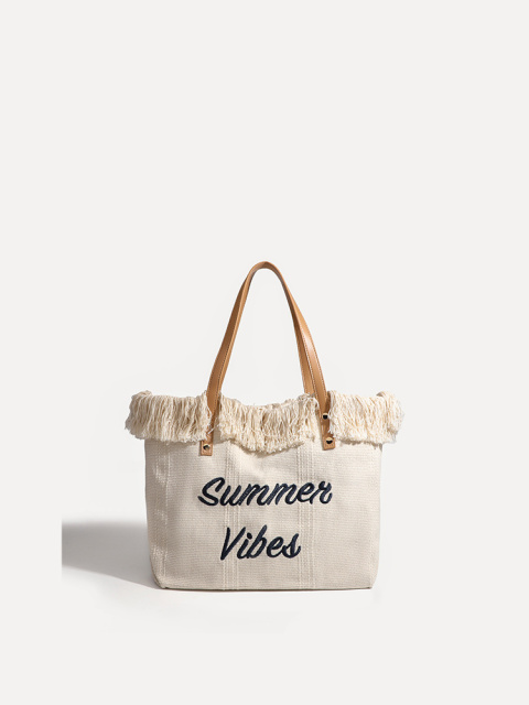 Fashionable Summer Large Capacity Canvas Women Handbag for Shopping Travel Beach