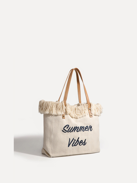 Fashionable Summer Large Capacity Canvas Women Handbag for Shopping Travel Beach