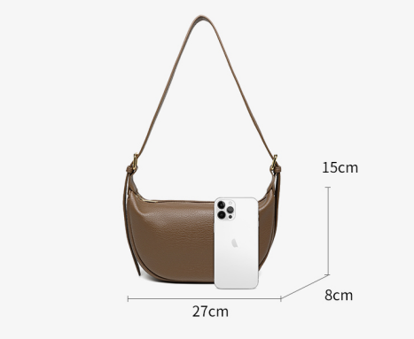 Fashionable Portable PU Leather Women's Shoulder Bag for Shopping Travel Outing