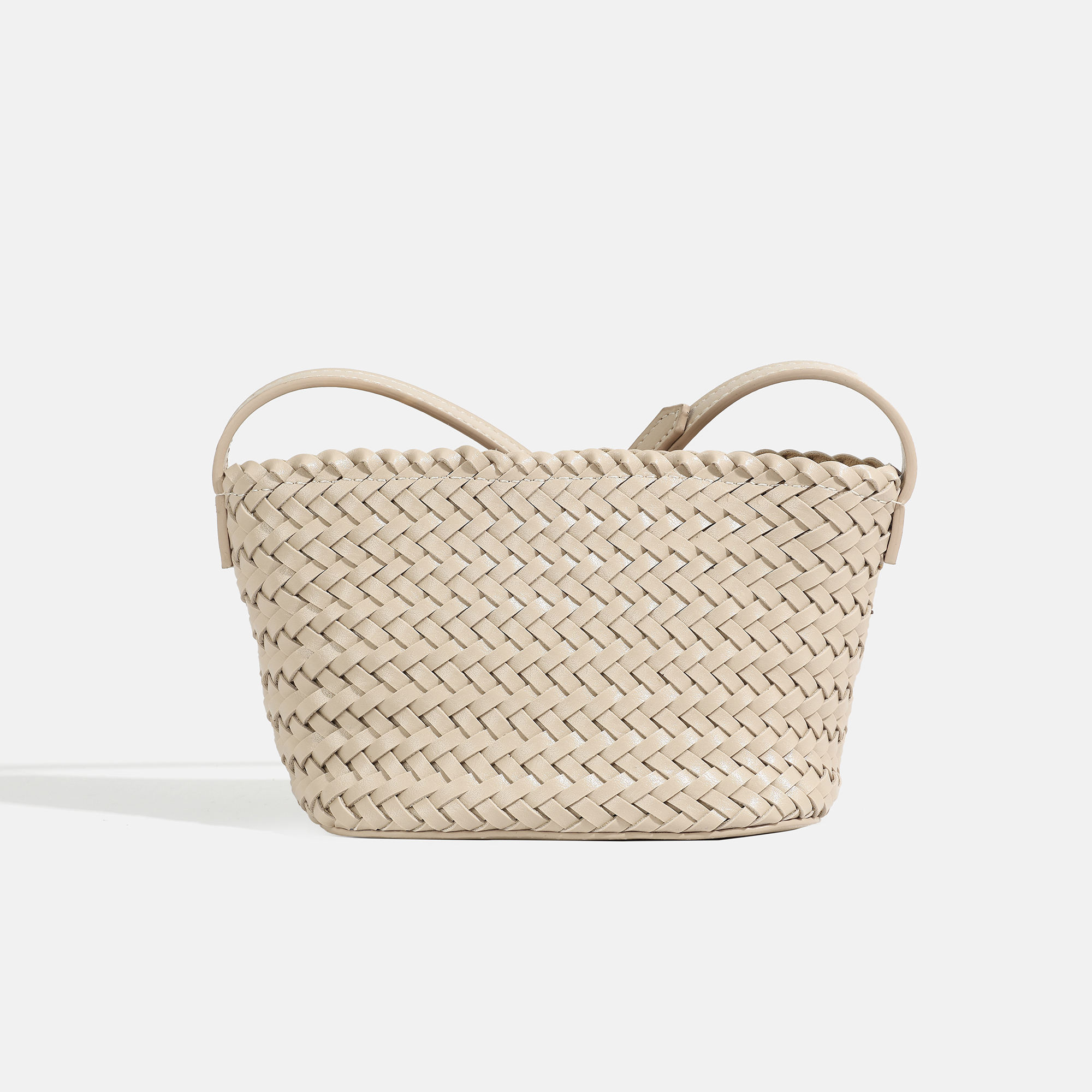New Soft High Quality Designed PU Leather Woven Crossbody Bag for Shopping