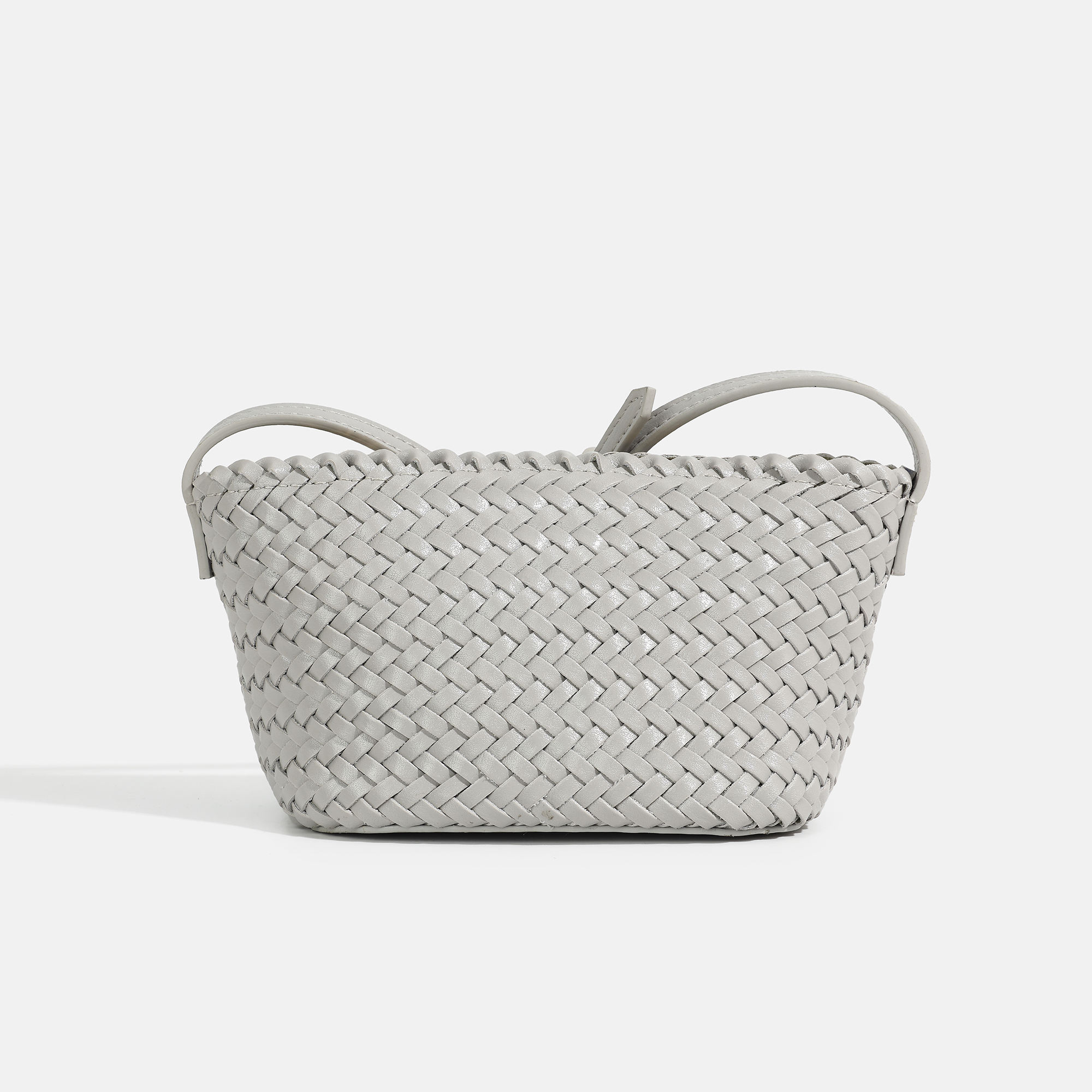 New Soft High Quality Designed PU Leather Woven Crossbody Bag for Shopping