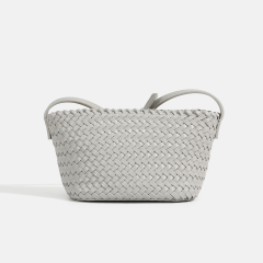 New Soft High Quality Designed PU Leather Woven Crossbody Bag for Shopping