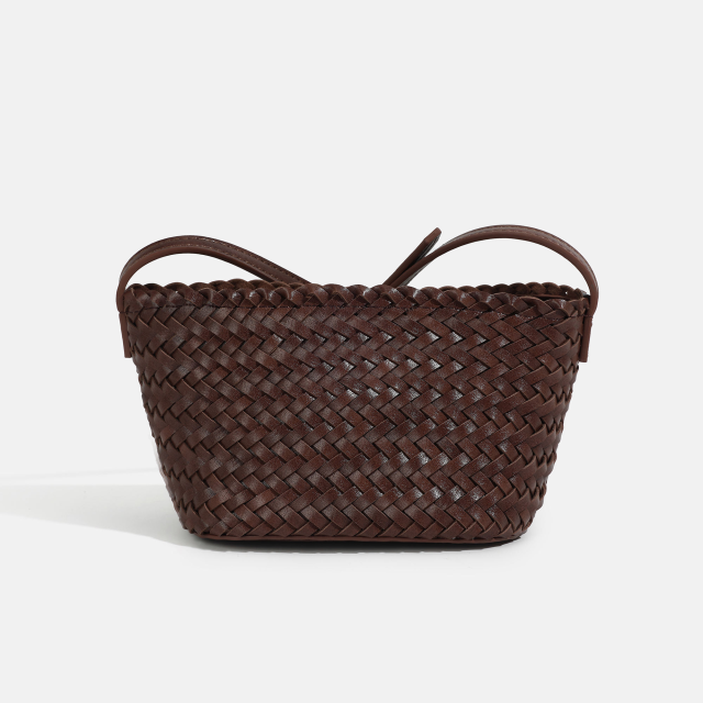 New Soft High Quality Designed PU Leather Woven Crossbody Bag for Shopping