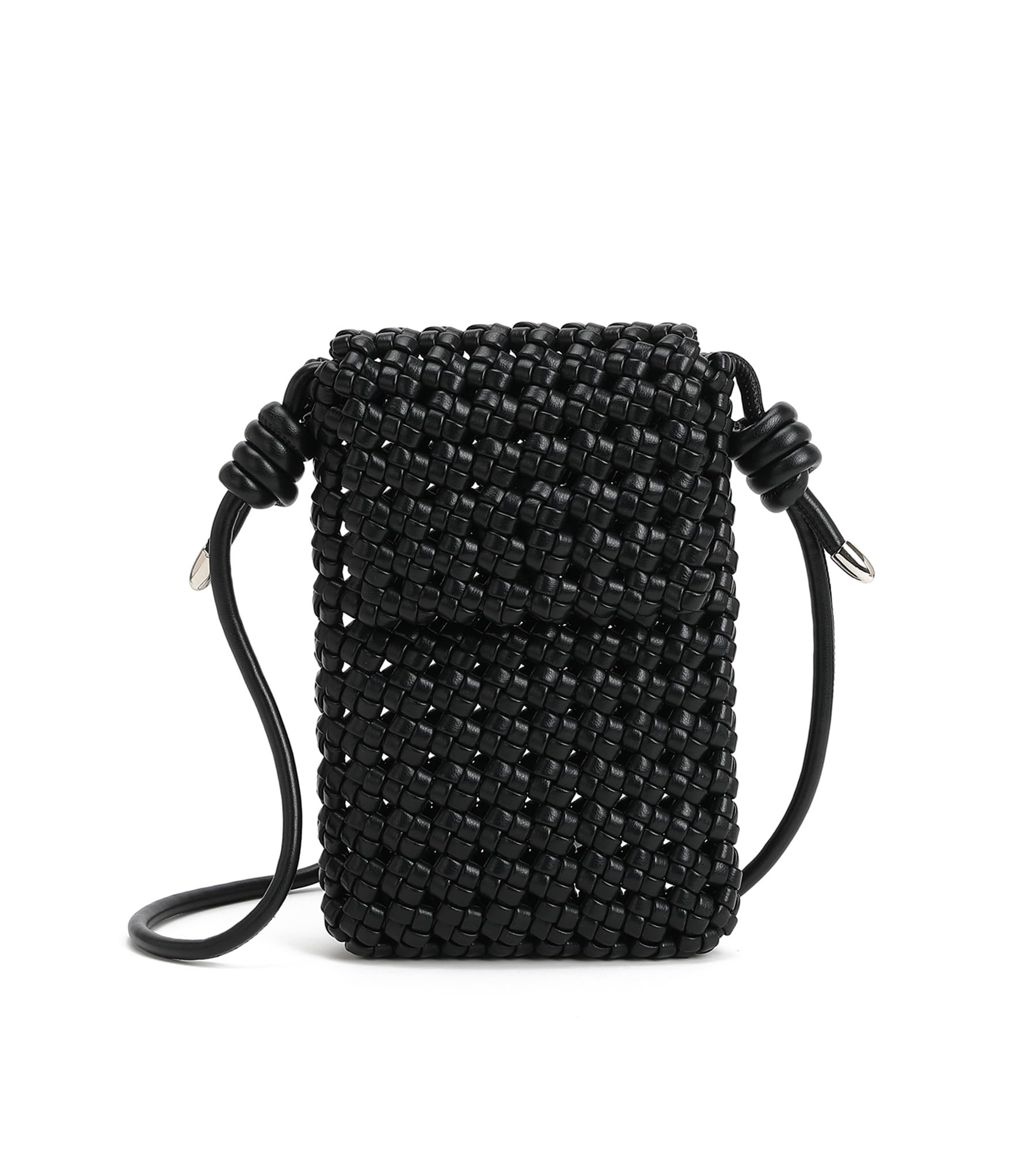 Fashionable Trendy New PU Leather Small Square Bag Woven Bag Women's Crossbody Bag