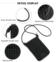 Fashionable Trendy New PU Leather Small Square Bag Woven Bag Women's Crossbody Bag