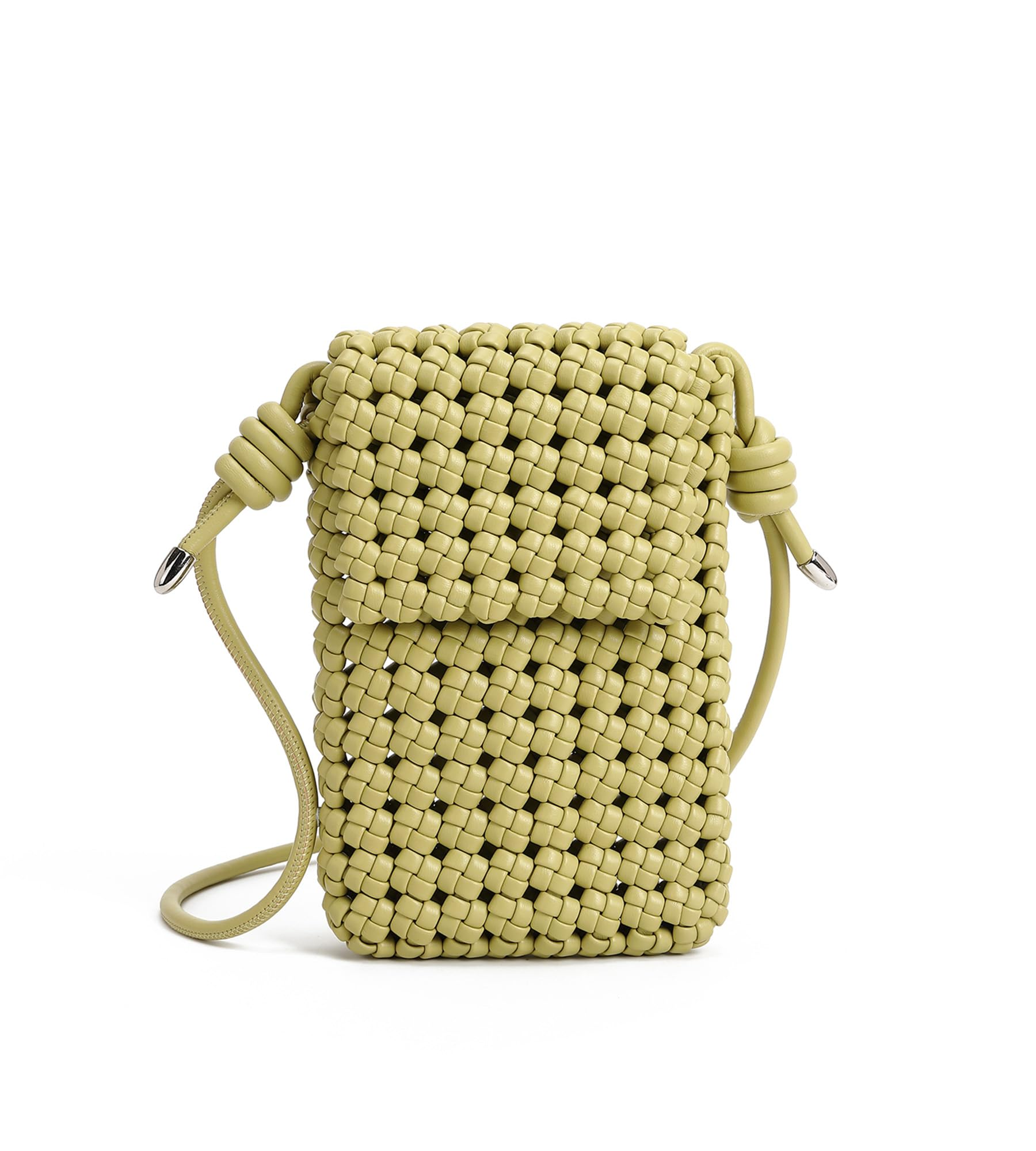 Fashionable Trendy New PU Leather Small Square Bag Woven Bag Women's Crossbody Bag