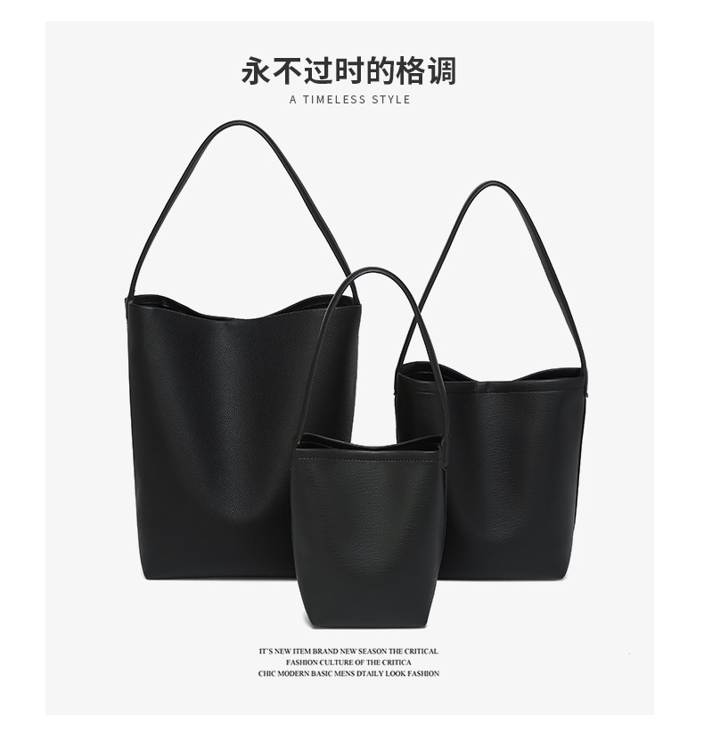 Luxury High Quality Large Capacity Women's Fashion PU Leather Bucket Handbag