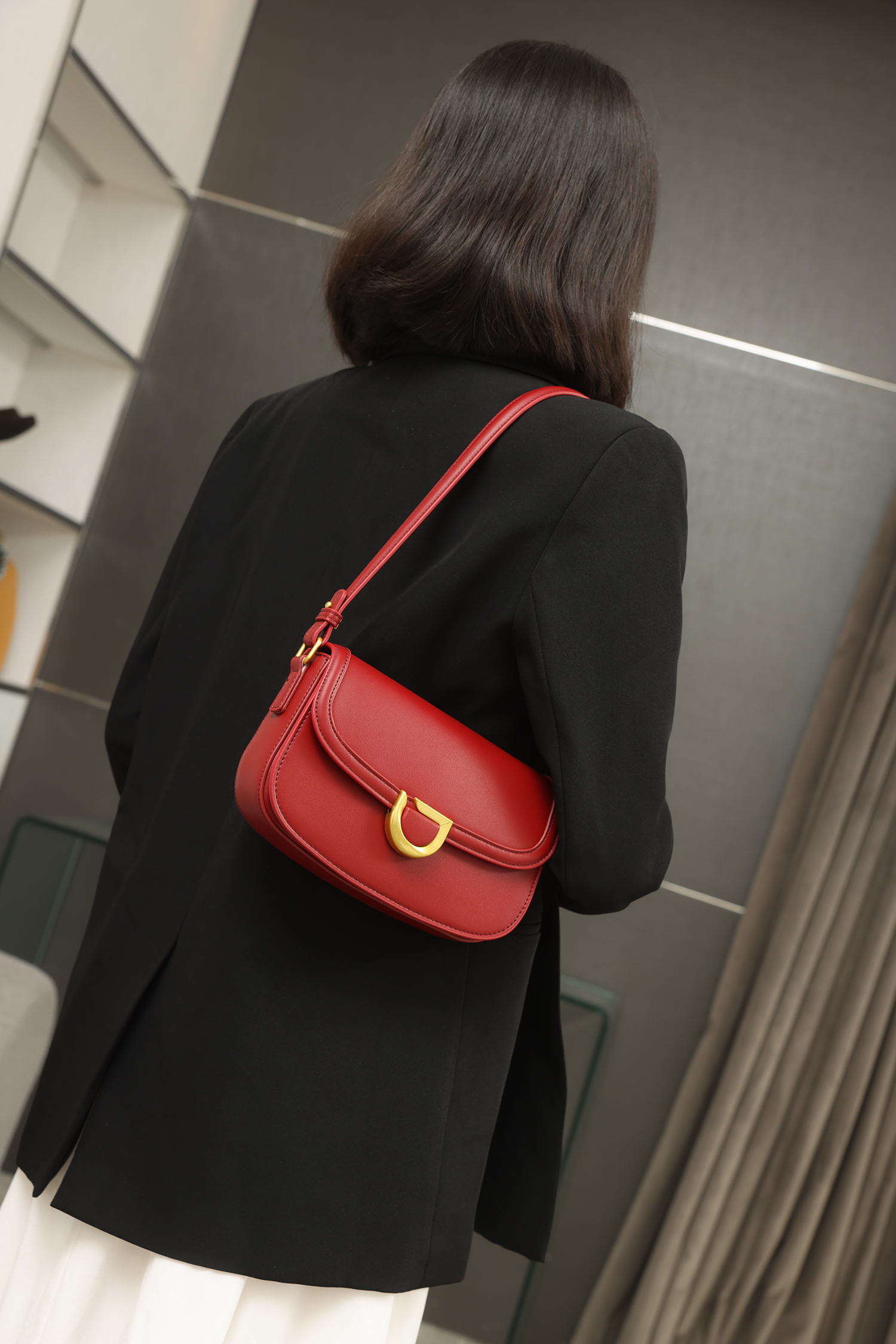 Luxury Fashion Designer PU Leather Shoulder Bag Underarm Bags for Shopping