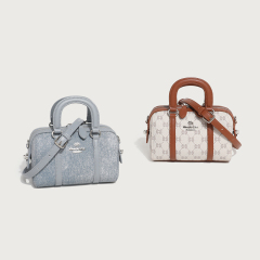 Premium Ladies Summer Little Denim PU Leather Pillow Shaped Handbag Crossbody Bag for Women