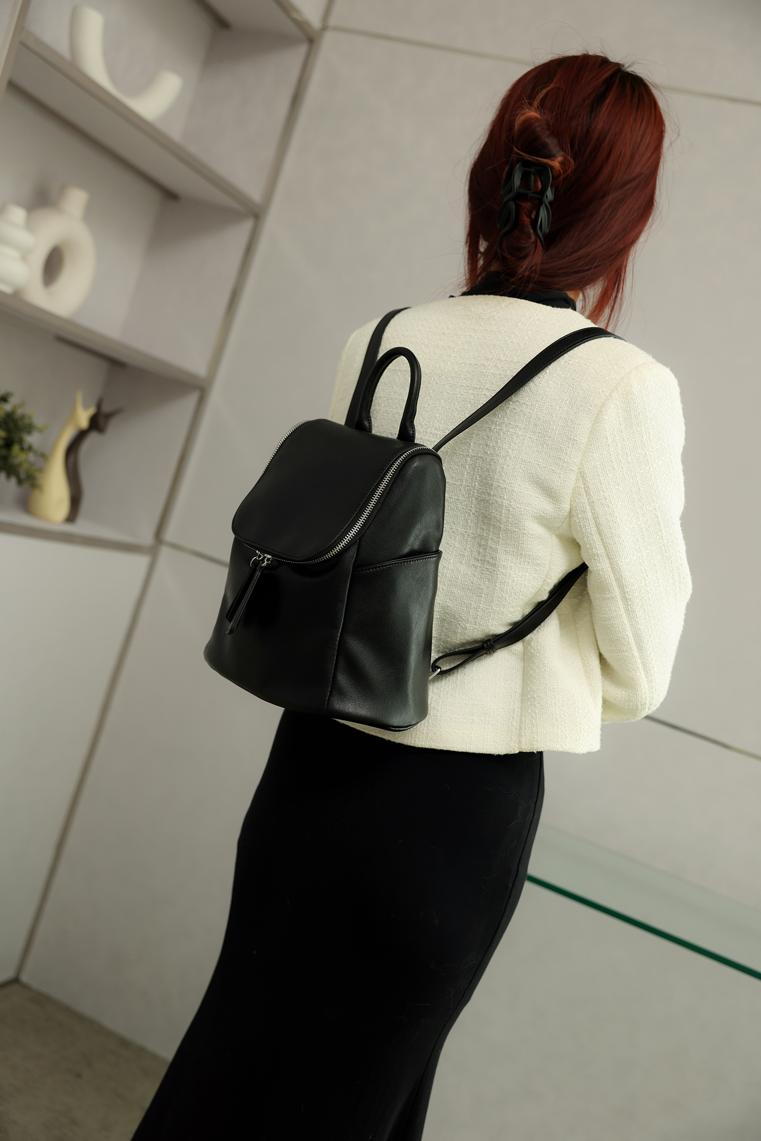 Fashion Large-Capacity PU Leather Women's Casual Travel Backpack for Outing
