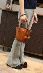High Capacity Stylish Elegant PU Woven Leather Women's Handbag for Shopping