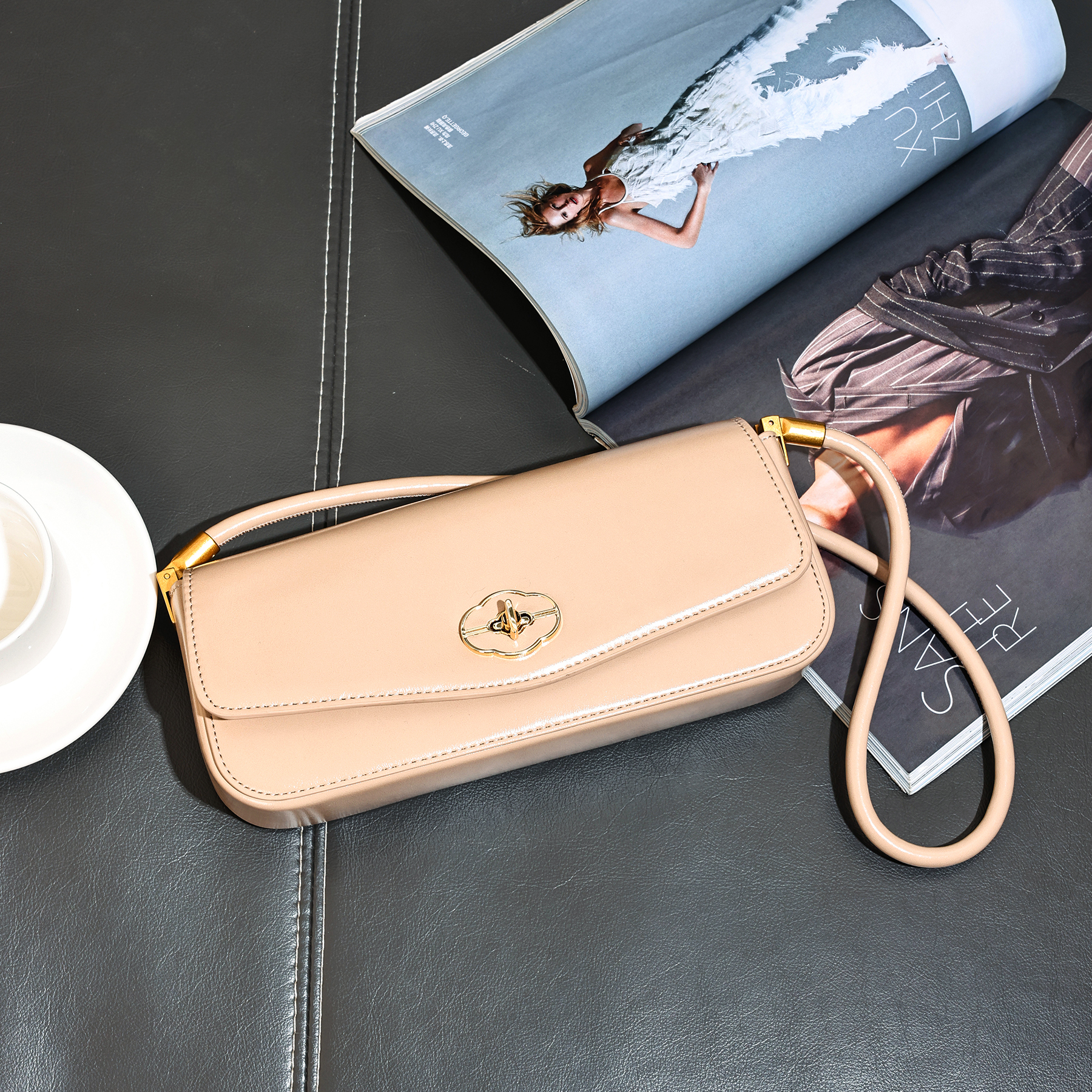 Fashion Simple New Arrival PU Leather Underarm Bag Shoulder Bag for Women Daily