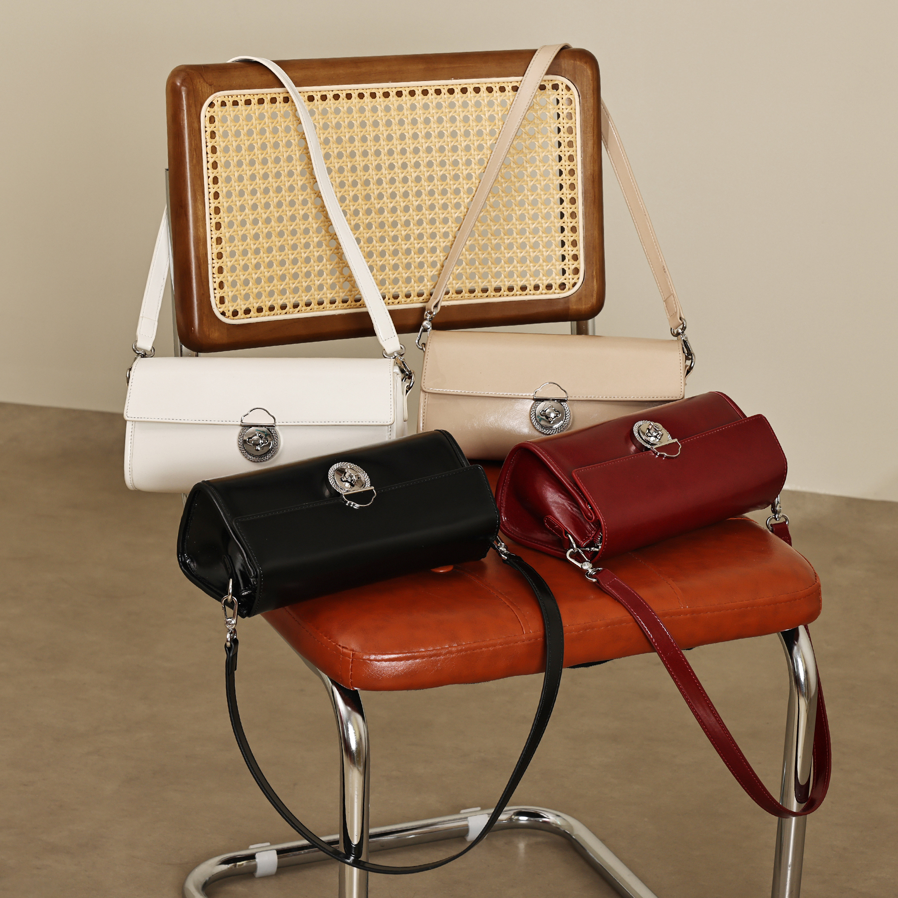 High Quality Simple PU Leather Luxury Lady Shoulder Bags for Shopping Daily Life