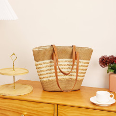 Summer Women's Large Capacity Straw Woven Handbag Underarm Bag for Holiday