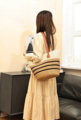 Fashionable Simple Large Capacity Straw Woven Bag Handbag Underarm Bag for Vacation