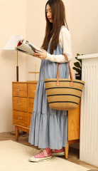 Popular New Simple Fashion Women's Straw Bag Underarm Bags Handbag for Sandbeach