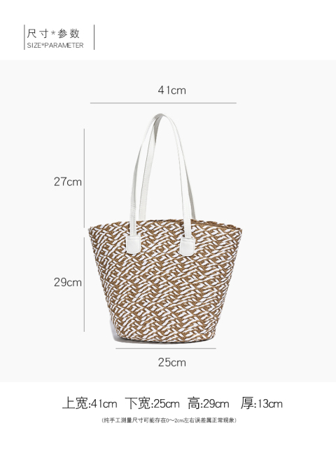 Fashionable Summer Travel Ladies' Handbags Straw Woven Bags for Shopping