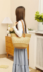 Summer Women's Large Capacity Straw Woven Handbag Underarm Bag for Holiday