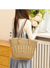 Popular Durable Women's Summer Seaside Vacations Straw Bags Handbag for Travel