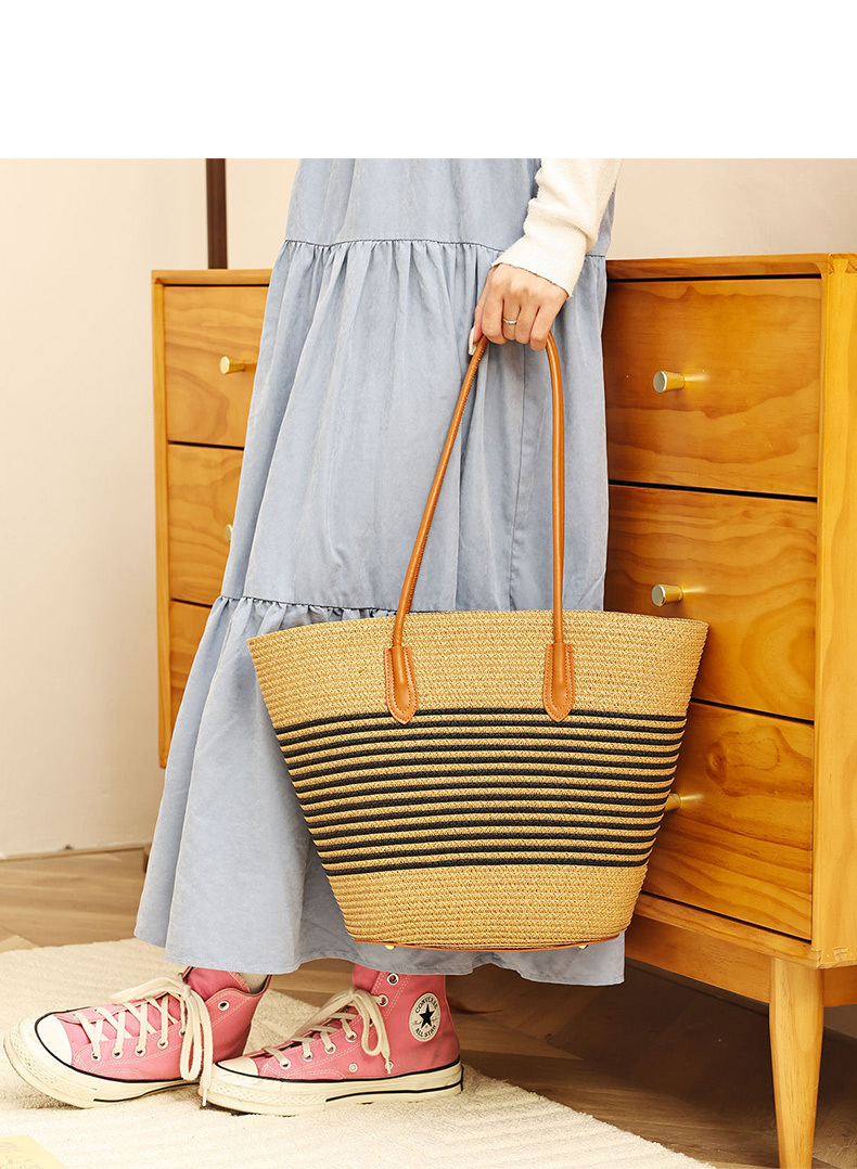 Luxury Large Capacity Women Girls Woven Straw Bag Handbag for Summer Beach