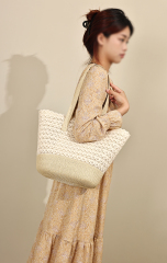 Multi Functional Simple Design Large Capacity Summer Beach Straw Woven Bag Handbag for Women