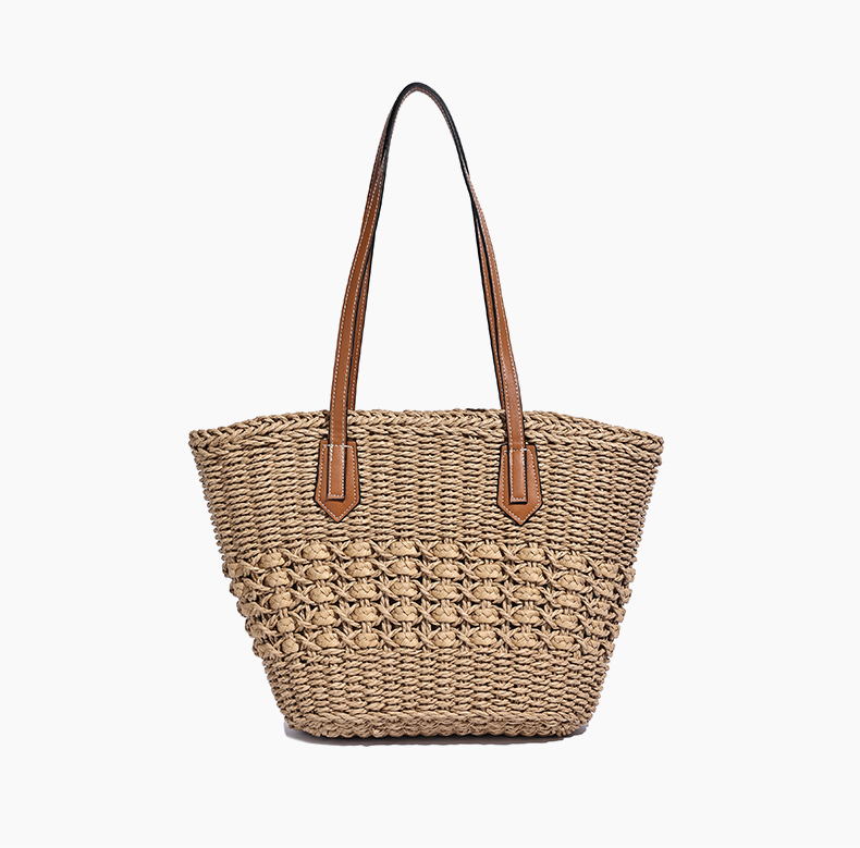 Popular Durable Women's Summer Seaside Vacations Straw Bags Handbag for Travel