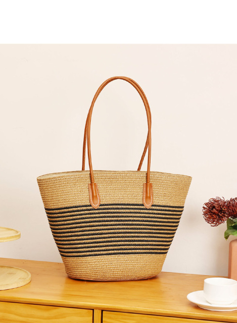 Luxury Large Capacity Women Girls Woven Straw Bag Handbag for Summer Beach