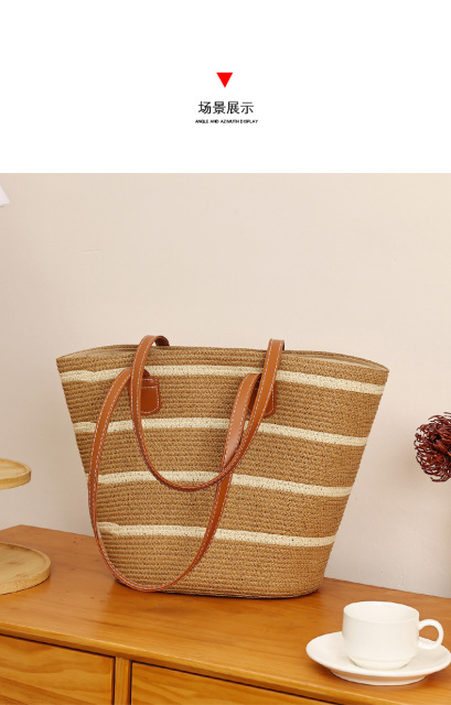 Popular New Simple Fashion Women's Straw Bag Underarm Bags Handbag for Sandbeach