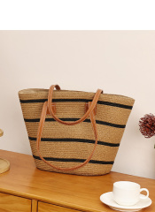 Popular New Simple Fashion Women's Straw Bag Underarm Bags Handbag for Sandbeach