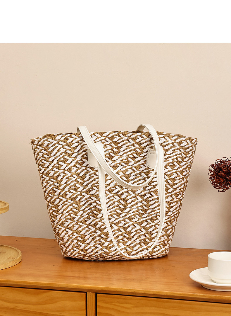 Fashionable Summer Travel Ladies' Handbags Straw Woven Bags for Shopping