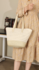 Multi Functional Simple Design Large Capacity Summer Beach Straw Woven Bag Handbag for Women